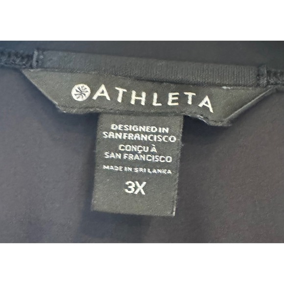 Athleta Women's Train Workout Top Long Sleeve Athletic Shirt Black SZ 3X - Picture 2 of 6
